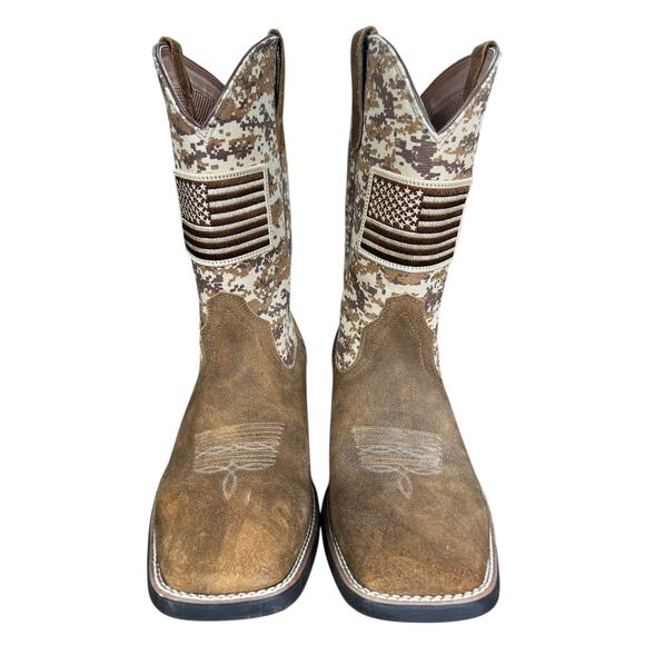 ARIAT Men’s Camo Patriot Brown Nubuck Western Cowboy Boot Size 14 D main image 11